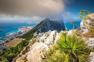 View of the Gibraltar rock from the Upper Rock photo