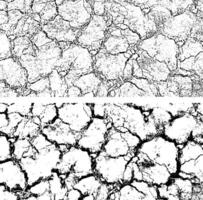 two different images of cracked and dry land ground, cracked white paint on a white background, a black and white drawing of a cracked wall set, a black and white image of a cracked wall vector