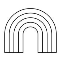 rainbow y2k element line icon. vector