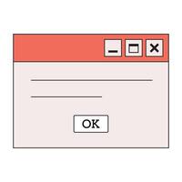 computer interface. Vintage browser and dialog window. vector