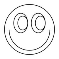 smile y2k element line icon. vector