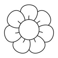 flower y2k element line icon. vector