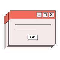 computer interface. Vintage browser and dialog window. vector