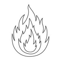 icono de línea de fuego vector