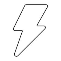 lightning y2k element line icon. vector