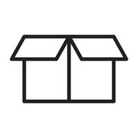 Open box line icon vector