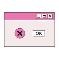 computer interface. Vintage browser and dialog window. vector