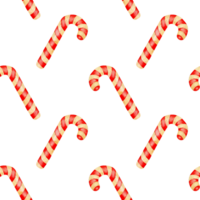 Watercolor illustration of a candy cane pattern. Seamless repeating holiday print with lollipops. Christmas, New Year, Birthday or Valentine's Day. Isolated png