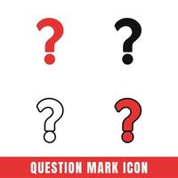 Simple Question Mark icons in different designs set vector