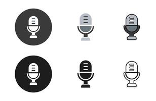 Microphone icons collection in different style flat illustration set vector