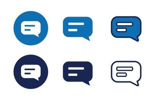 Chat icons collection in different style flat illustration set vector