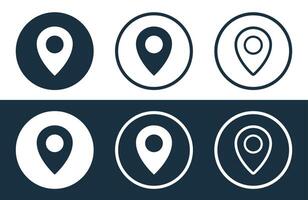 Set of Location icons isolated flat and outline style illustration vector