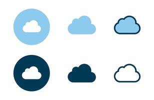 Cloud icons collection in different style flat illustration set vector