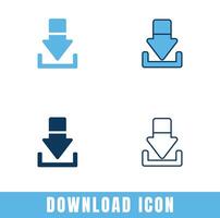 Simple Download icons in different designs set vector