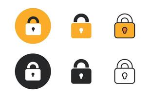 Lock icons collection in different style flat illustration set vector