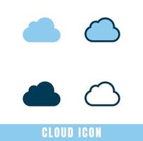 sencillo nube íconos en diferente diseños conjunto vector