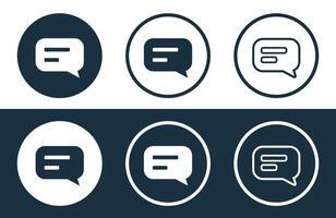 Set of Chat icons isolated flat and outline style illustration vector