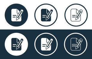 Set of Edit File icons isolated flat and outline style illustration vector