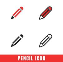 Simple Pencil icons in different designs set vector