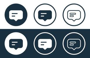 Set of Chat icons isolated flat and outline style illustration vector