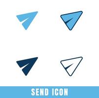 Simple Send icons in different designs set vector