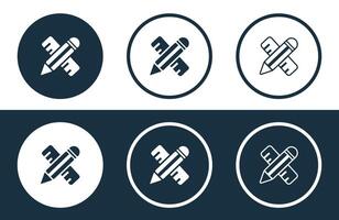 Set of Pencil Scale icons isolated flat and outline style illustration vector