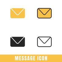 Simple Message icons in different designs set vector