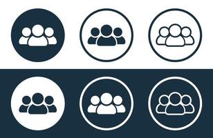 Set of People icons isolated flat and outline style illustration vector