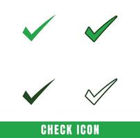 Simple Check icons in different designs set vector