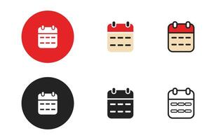 Calendar icons collection in different style flat illustration set vector