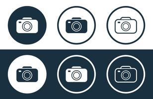 Set of Camera icons isolated flat and outline style illustration vector