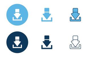 Download icons collection in different style flat illustration set vector