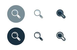 Search icons collection in different style flat illustration set vector