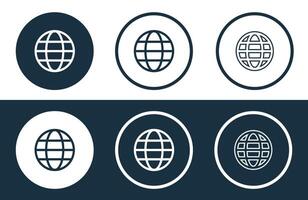 Set of Website icons isolated flat and outline style illustration vector