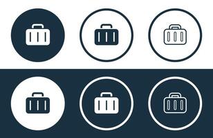 Set of Breifcase icons isolated flat and outline style illustration vector