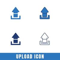 Simple Upload icons in different designs set vector