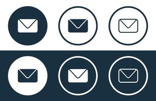 Set of Message icons isolated flat and outline style illustration vector