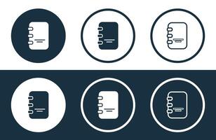 Set of Notebook icons isolated flat and outline style illustration vector