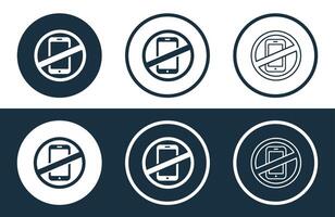 Set of Mobile Resistant icons isolated flat and outline style illustration vector