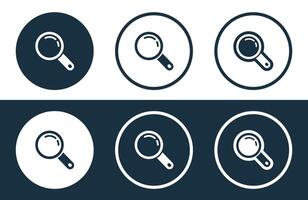 Set of Search icons isolated flat and outline style illustration vector