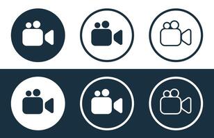 Set of Camera icons isolated flat and outline style illustration vector