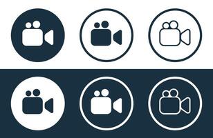 Set of Camera icons isolated flat and outline style illustration vector