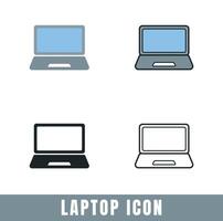 Simple Laptop icons in different designs set vector