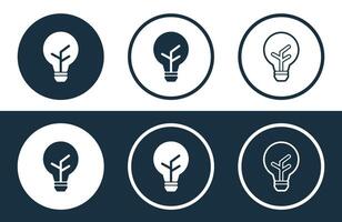 Set of Bulb icons isolated flat and outline style illustration vector