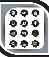 Contact related icon set, Essential Flat Stroke Circular Web Icon Set Phone Contact Location Button, Web icon, contact us icon, address, location, email, phone, Contact information symbols collection vector