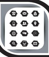 Contact related icon set, Essential Flat Stroke Circular Web Icon Set Phone Contact Location Button, Web icon, contact us icon, address, location, email, phone, Contact information symbols collection vector