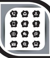 Contact related icon set, Essential Flat Stroke Circular Web Icon Set Phone Contact Location Button, Web icon, contact us icon, address, location, email, phone, Contact information symbols collection vector