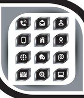 Contact related icon set, Essential Flat Stroke Circular Web Icon Set Phone Contact Location Button, Web icon, contact us icon, address, location, email, phone, Contact information symbols collection vector