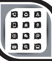 Contact related icon set, Essential Flat Stroke Circular Web Icon Set Phone Contact Location Button, Web icon, contact us icon, address, location, email, phone, Contact information symbols collection vector