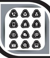 Contact related icon set, Essential Flat Stroke Circular Web Icon Set Phone Contact Location Button, Web icon, contact us icon, address, location, email, phone, Contact information symbols collection vector